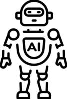 A line style icon representing humanoid vector