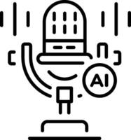A linear style icon showing ai speech vector