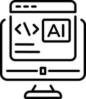 A linear style icon showing code optimization vector