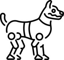 A linear style icon of a robot dog vector