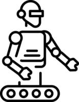 A line style icon showing robotics technology vector