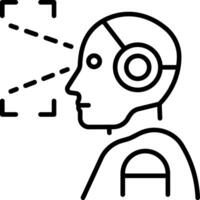 A linear icon depicting a robot scan vector