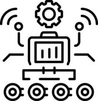 A line style icon showing an autonomous machine vector