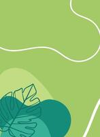 Abstract Green Leaf and Shapes Composition vector