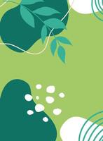 Abstract Green Botanical Composition vector