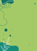 Minimalist Green Leaf and Abstract Teal Elements Composition vector