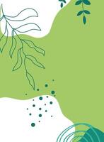 Greenery Abstract with Leaves and Organic Shapes vector