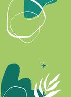 Abstract Composition with Organic Shapes and Botanical Elements vector