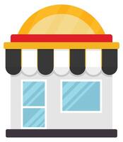 Store flat icon isolated on white background. vector