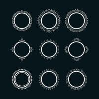 Set of Ornamental Circular Frames for Luxury Logo Badge Monogram Label and Elegant Decorative Design vector