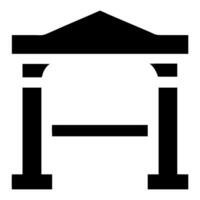 simple black icon of a gazebo with a seat vector