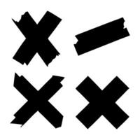 black tape x marks and dash graphic design elements vector