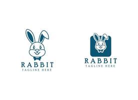 Funny Rabbit Logo Design. Head of rabbit logo for tech company vector