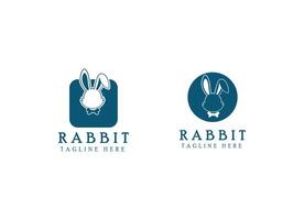 Simple head rabbit in clean style logo design template. Rabbit logo design vector