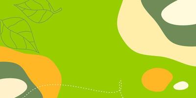 Abstract wave shape green background and leaf pattern. Perfect for your design project vector