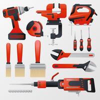 Construction Worker Toolkit with Wrenches, Pliers and Hammer vector