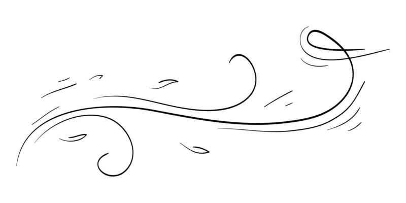 Doodle wind blow, gust, air blow, swirl design elements. isolated on white background hand drawn illustration