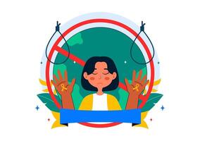 Flat Cartoon Background for Suicide Prevention Day Depicting Hands Saving a Life and a Rope Symbol vector