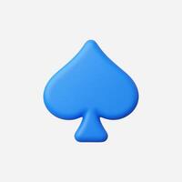 A vibrant blue spade symbol with a smooth, modern design. vector