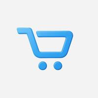 A minimalistic blue shopping cart icon on a clean background. vector