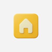 A minimalist yellow home icon on a clean background. vector