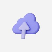 3d Realistic Purple Cloud upload vector