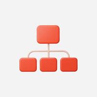 Minimalist organizational chart with bold floating shapes. vector