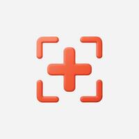 A simple red cross icon representing health and medical assistance. vector