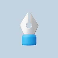 A modern pen nib with a blue base on a soft blue background. vector