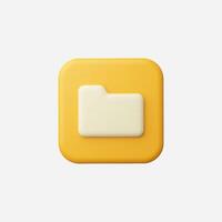 A bright yellow folder icon with a clean, modern design. vector