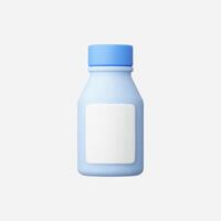 A minimalist blue bottle with a white label, designed for versatile branding. vector