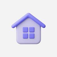 A minimalistic purple house icon with a modern design aesthetic. vector