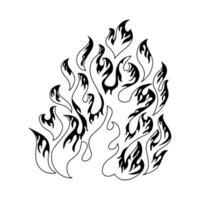 Hand drawn of Fire flame symbol. isolated on white background doodle design element vector