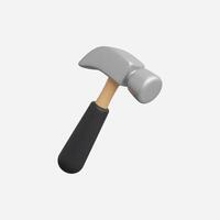 A silver hammer with a black handle, ideal for construction projects. vector