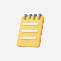 A minimalist yellow notepad with spiral binding, ideal for notes. vector