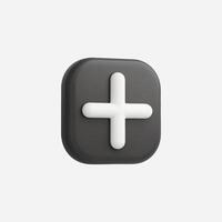Minimalistic plus sign icon in black and white on a clean background. vector