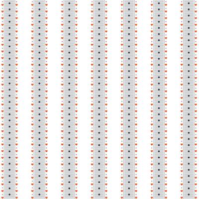 Seamless French country kitchen stripe fabric pattern print. Red black white vertical striped and love background. Batik dye provence style rustic woven cottage core textile.