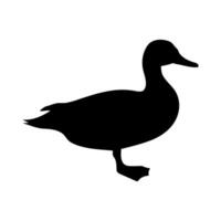 Black silhouette of a duck in profile view vector