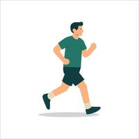 Flat Design Illustration of Man Running in Sportswear vector