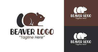 Minimalist Beaver Logo Design with Professional Branding in Brown and White vector