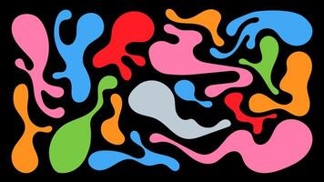 Colorful organic blobs create dynamic patterns on a dark background vector