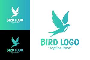 Creative and Unique Bird Logo Design with Fresh Green and Blue Gradient for Businesses vector