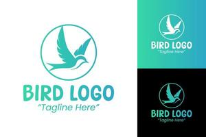 Unique and Professional Bird Logo in Blue and Green Gradient for Business Branding and Identity vector