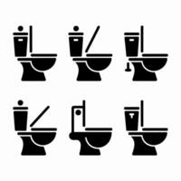 Collection of toilet icons different styles and designs vector