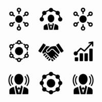 Networking business icons set for presentations vector