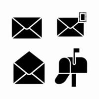 Mail icons set envelopes and mailbox vector