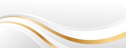 Minimalist elegant white and gold luxury banner background vector