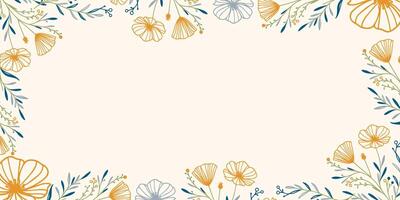 floral wall art with abstract botanical design.blooming nature backdrop for wedding and textile.invitation card and decorative poster layout vector
