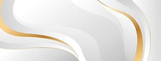Minimalist white-gray luxury banner background vector