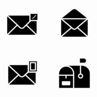 mail icons envelopes postage and mailbox vector